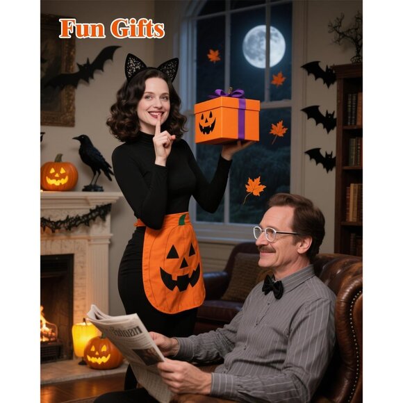 Flipping Off Resin Halloween Pumpkin Statue Decorations for Indoor and Porch - Picture 5 of 6